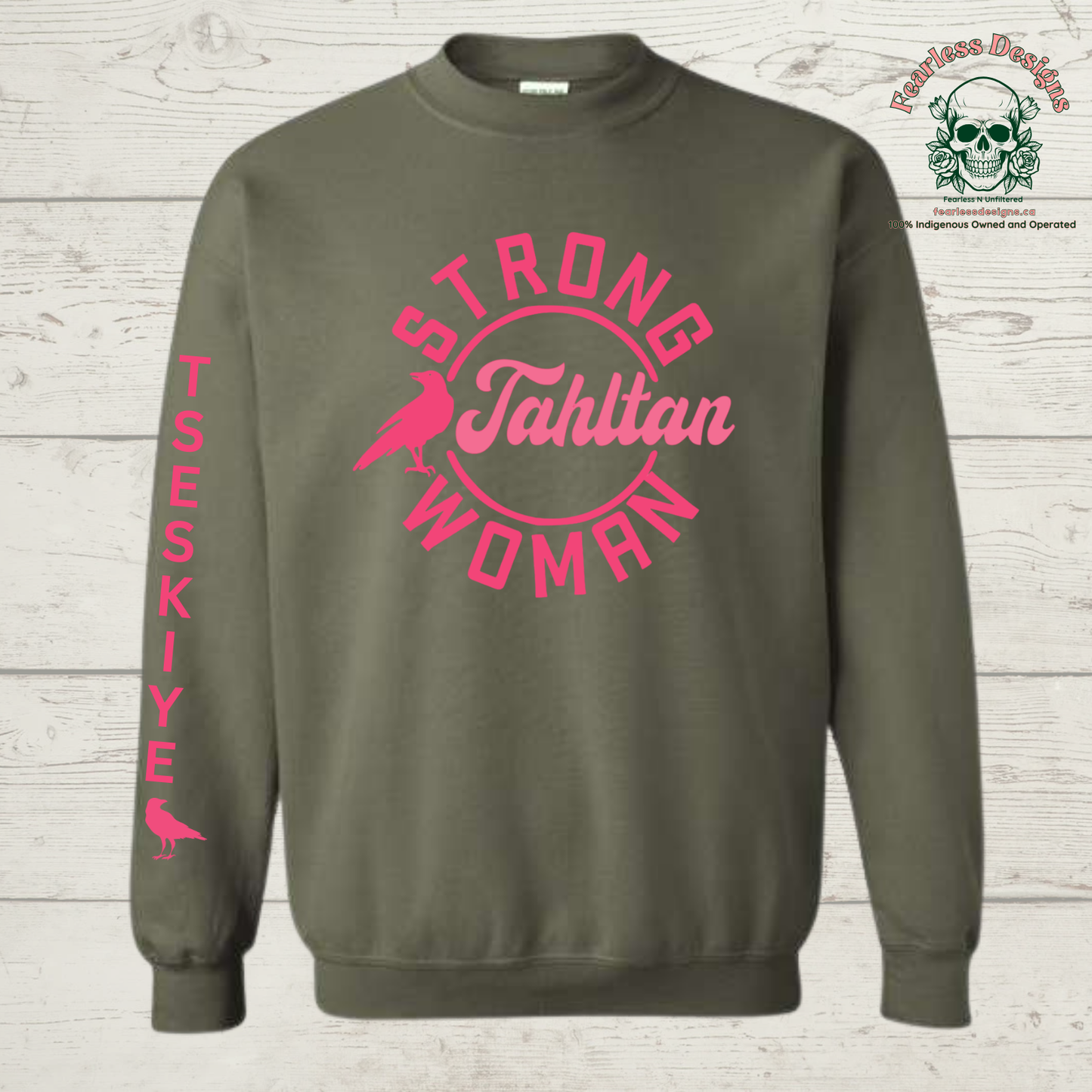 Strong Tahltan Woman Crow Clan Crewneck Sweater