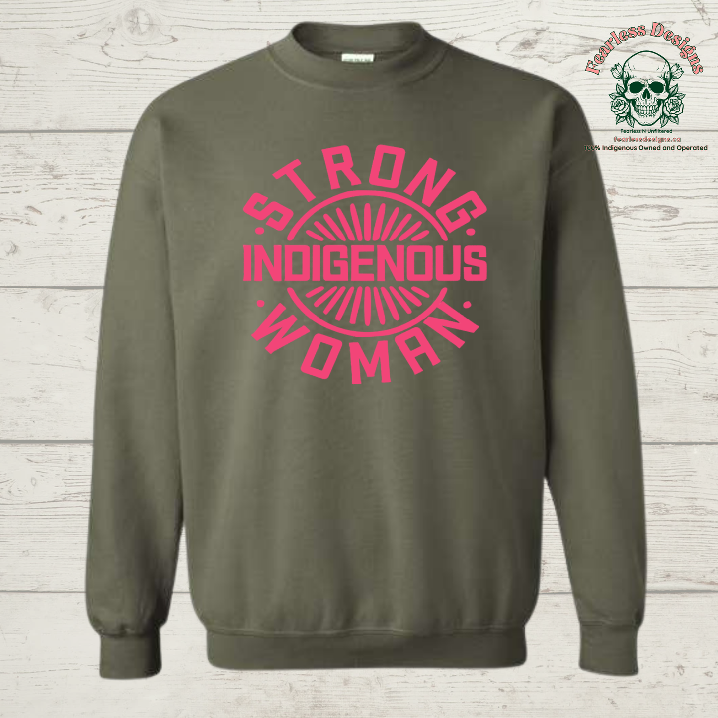 Strong Indigenous Woman Crewneck Sweater