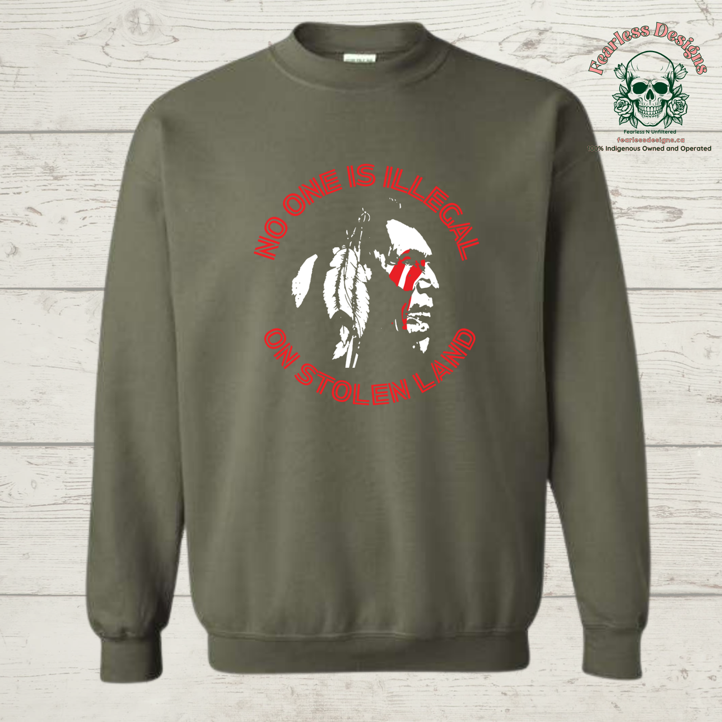 No One is Illegal on Stolen Land Crewneck Sweater