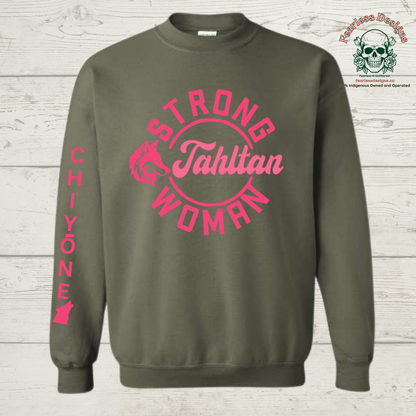 Strong Tahltan Woman wolf clan Crewneck Sweater