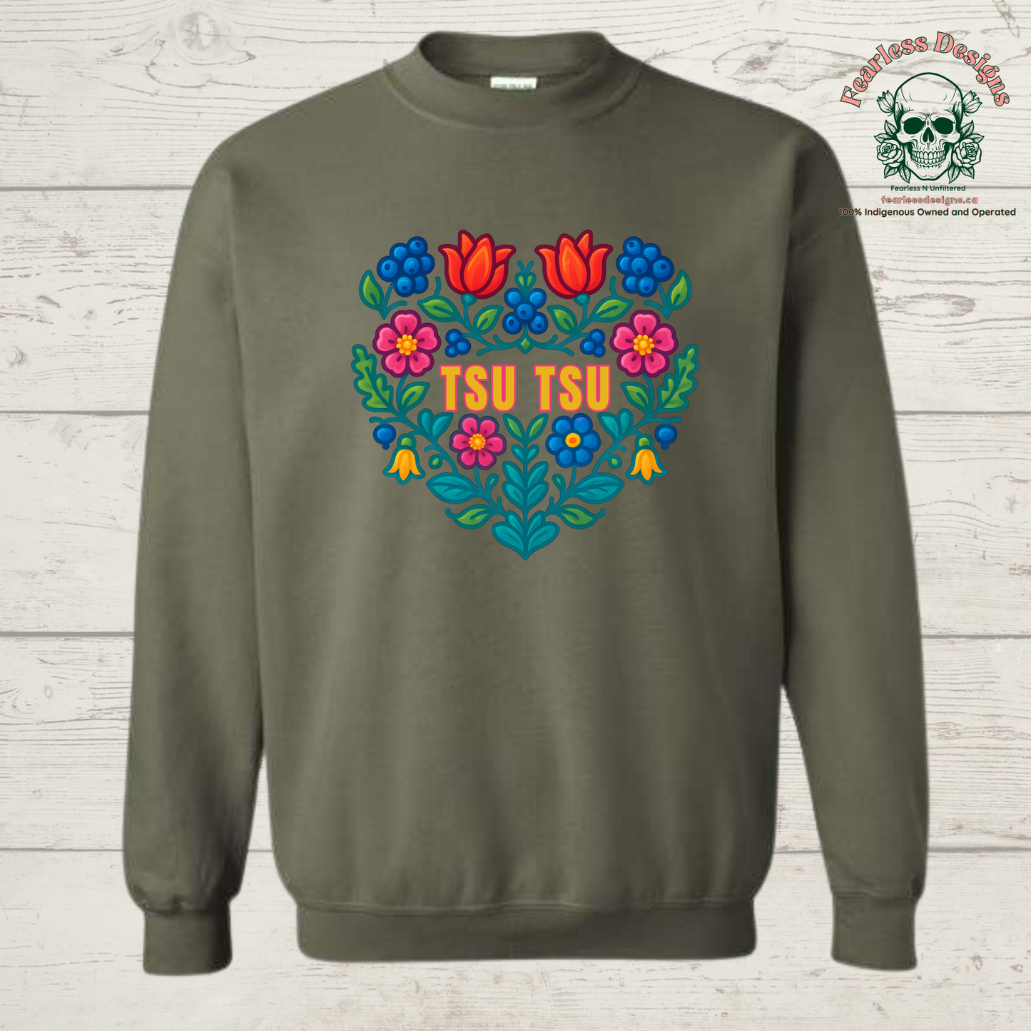 Flowered Tsu Tsu crewneck sweater