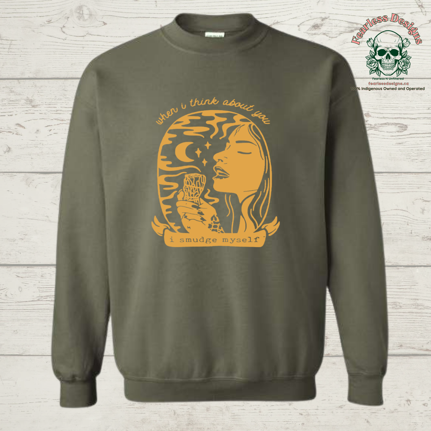 When I think about you I smudge myself Crewneck Sweater