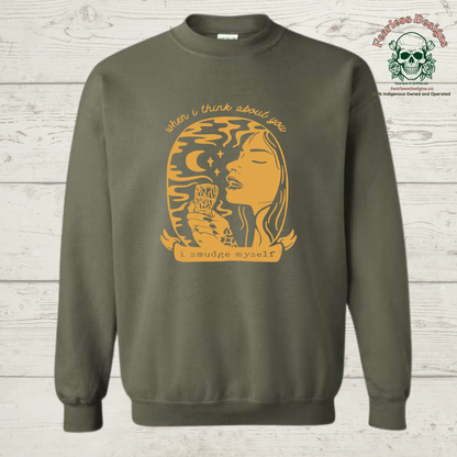 When I think about you I smudge myself Crewneck Sweater