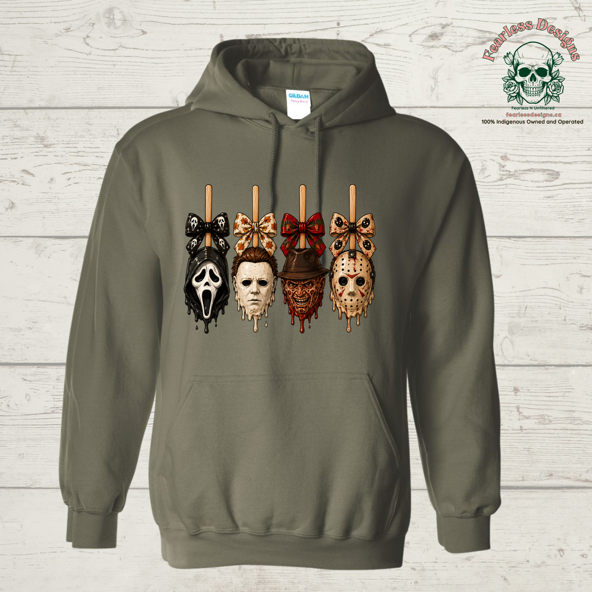 Horror faces with bow unisex hoodie