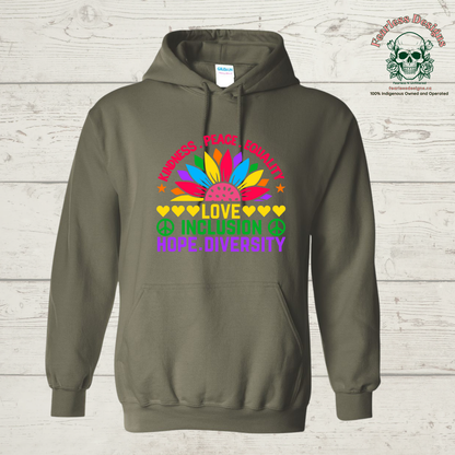 Kindness, Peace, Equality, Love, Inclusion, Hope, Diversity  Hoodie