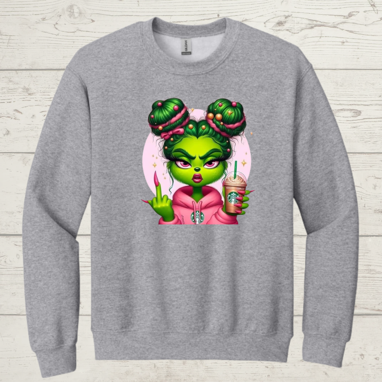 Mean Green Girl with middle finger