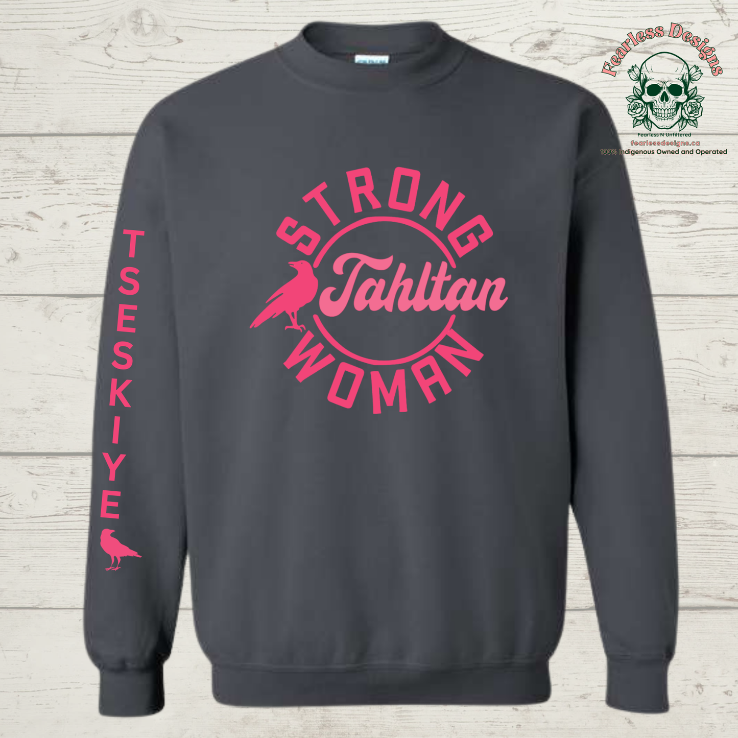 Strong Tahltan Woman Crow Clan Crewneck Sweater
