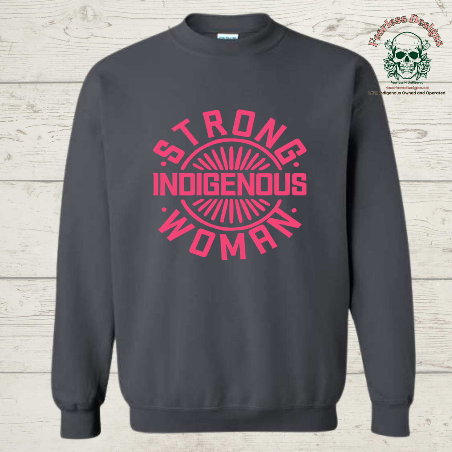 Strong Indigenous Woman Crewneck Sweater