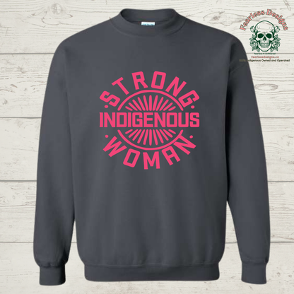 Strong Indigenous Woman Crewneck Sweater
