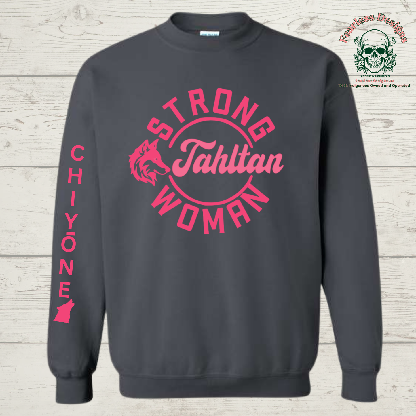 Strong Tahltan Woman wolf clan Crewneck Sweater