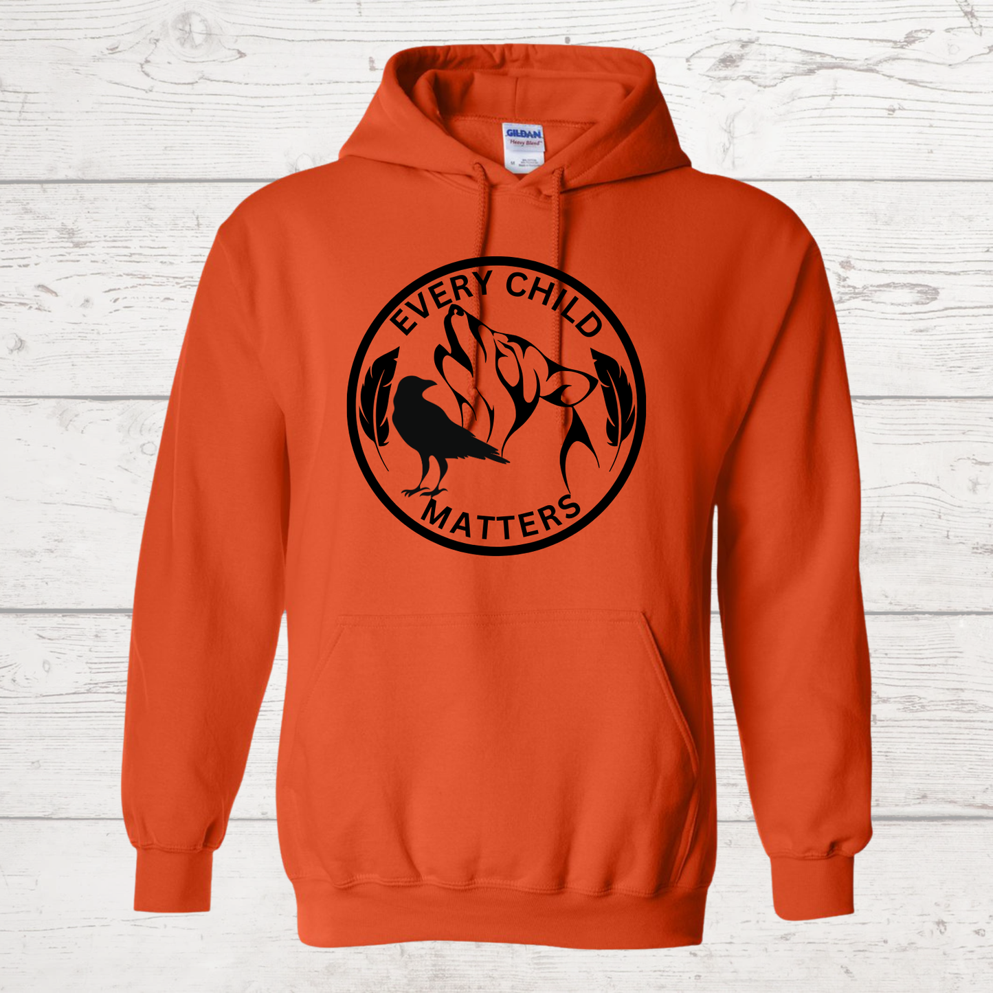 Every Child Matters with Wolf and Crow Hoodie