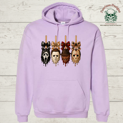 Horror faces with bow unisex hoodie