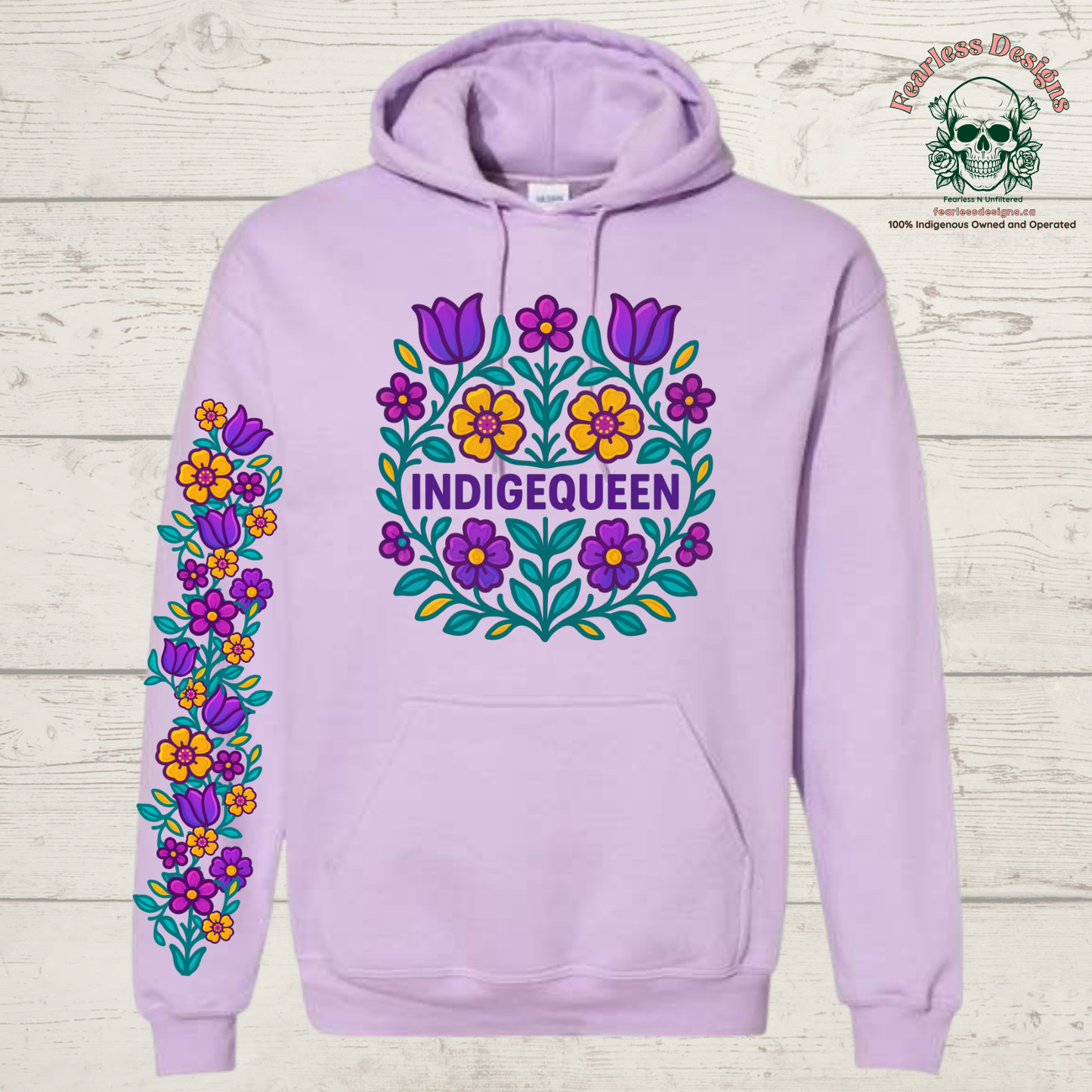 Flowered Indigequeen hoodie