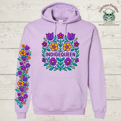 Flowered Indigequeen hoodie