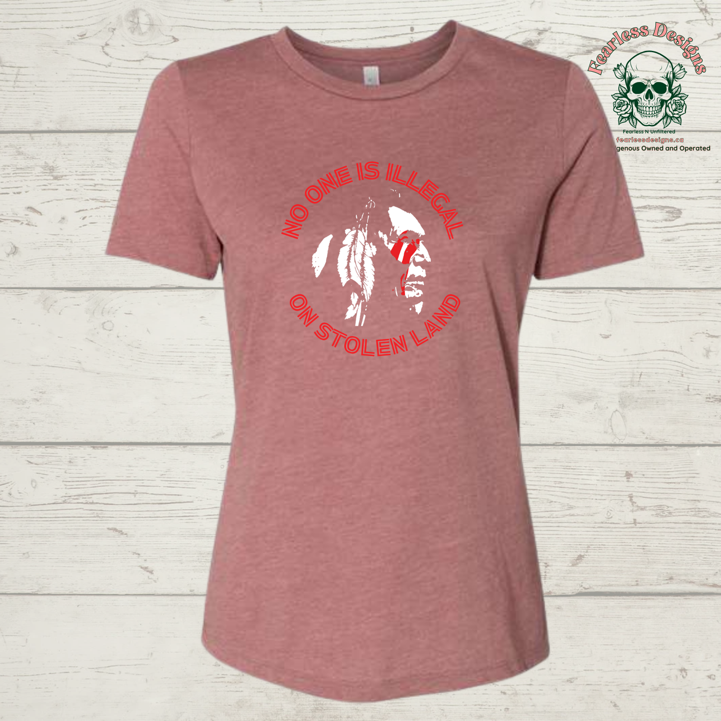 No One is Illegal on Stolen Land T-Shirt ladies