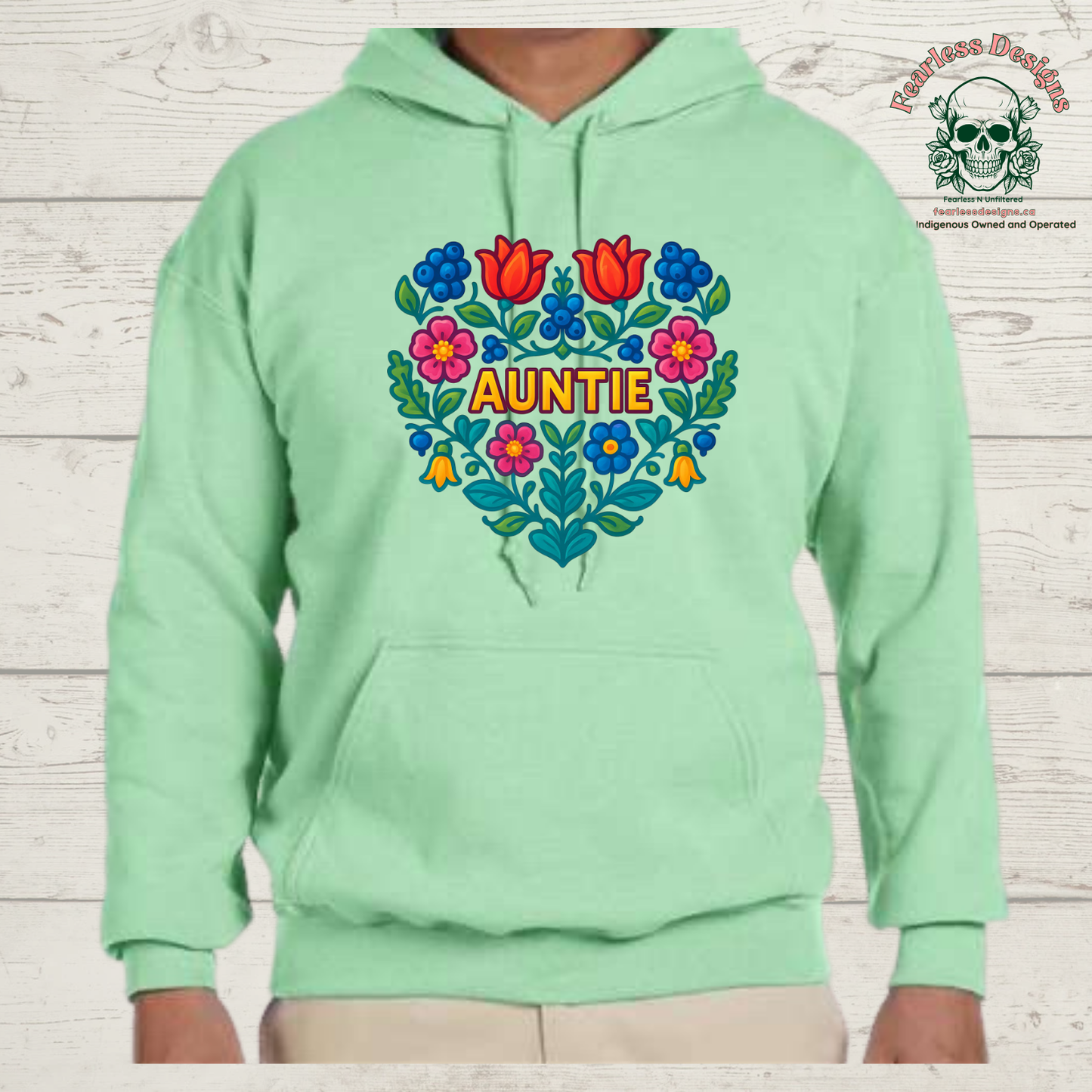 Flowered Auntie hoodie