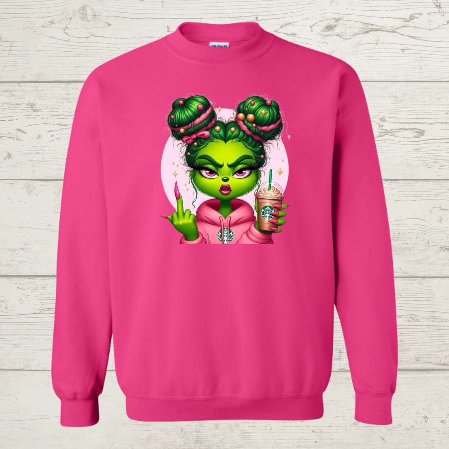 Mean Green Girl with middle finger