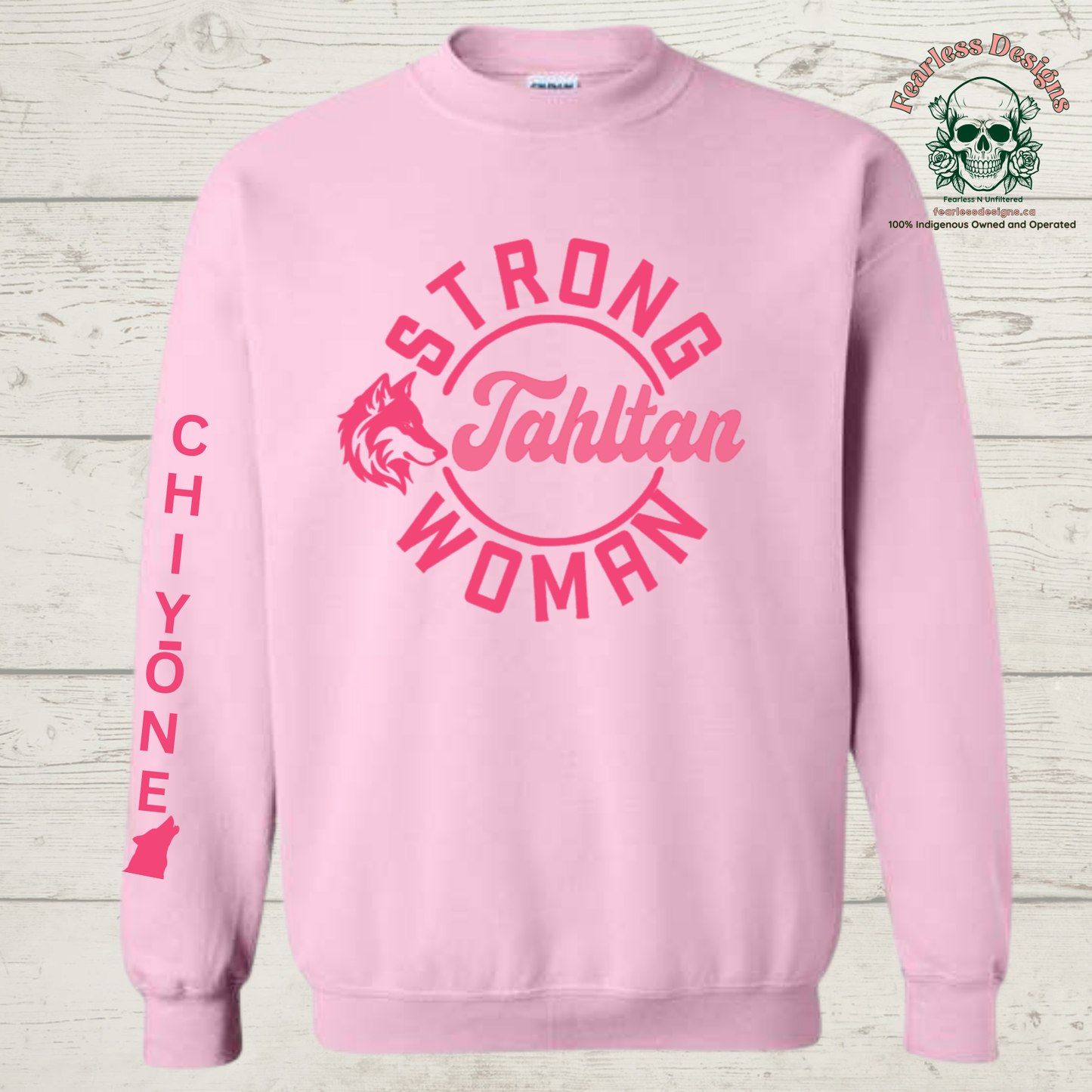 Strong Tahltan Woman wolf clan Crewneck Sweater
