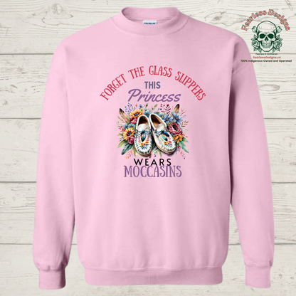 Forget the glass slippers this princess wears moccasins crewneck sweater