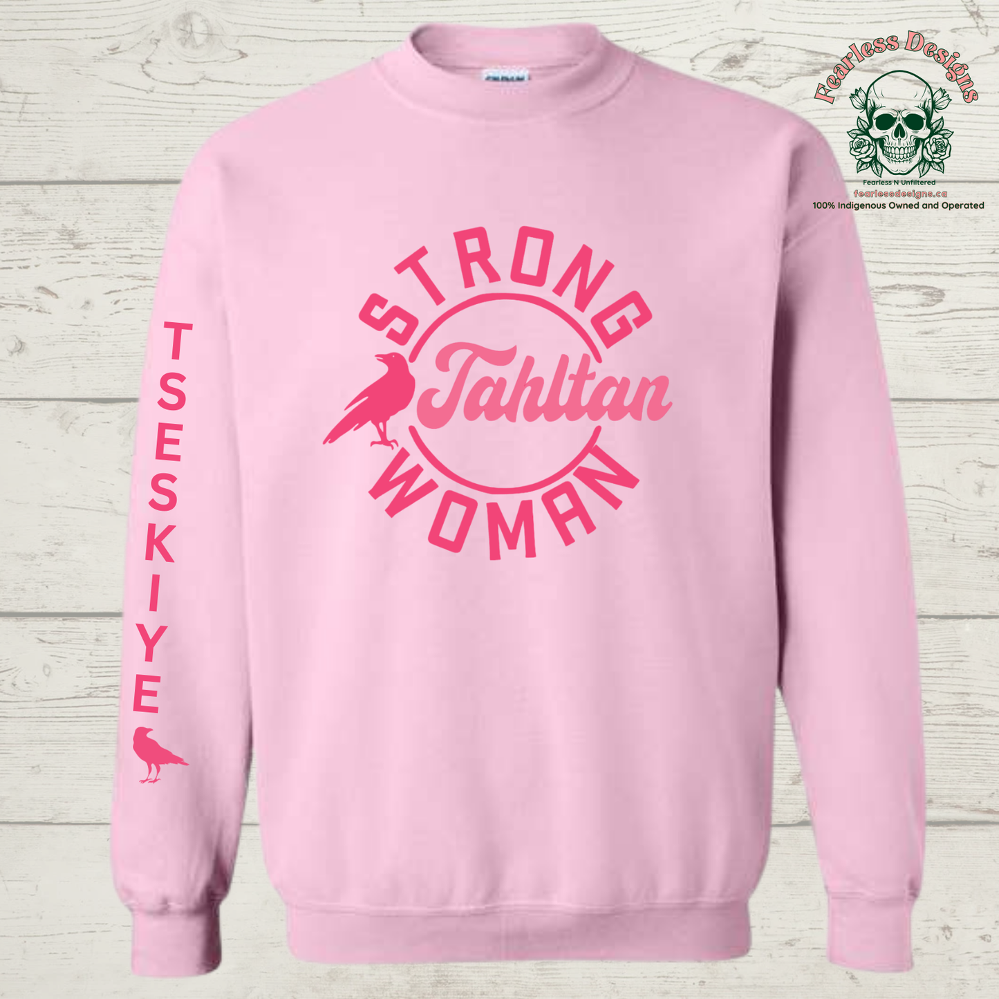Strong Tahltan Woman Crow Clan Crewneck Sweater