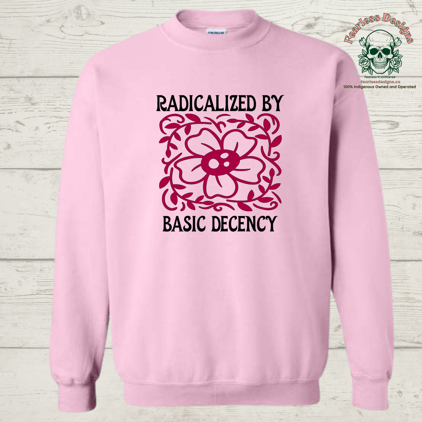 Radicalized by Basic Decency Crewneck Sweater