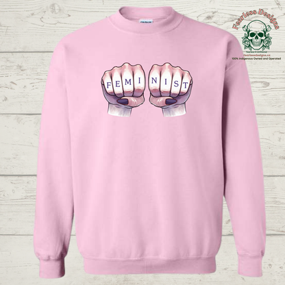 FEMINIST with Fist Crewneck Sweater
