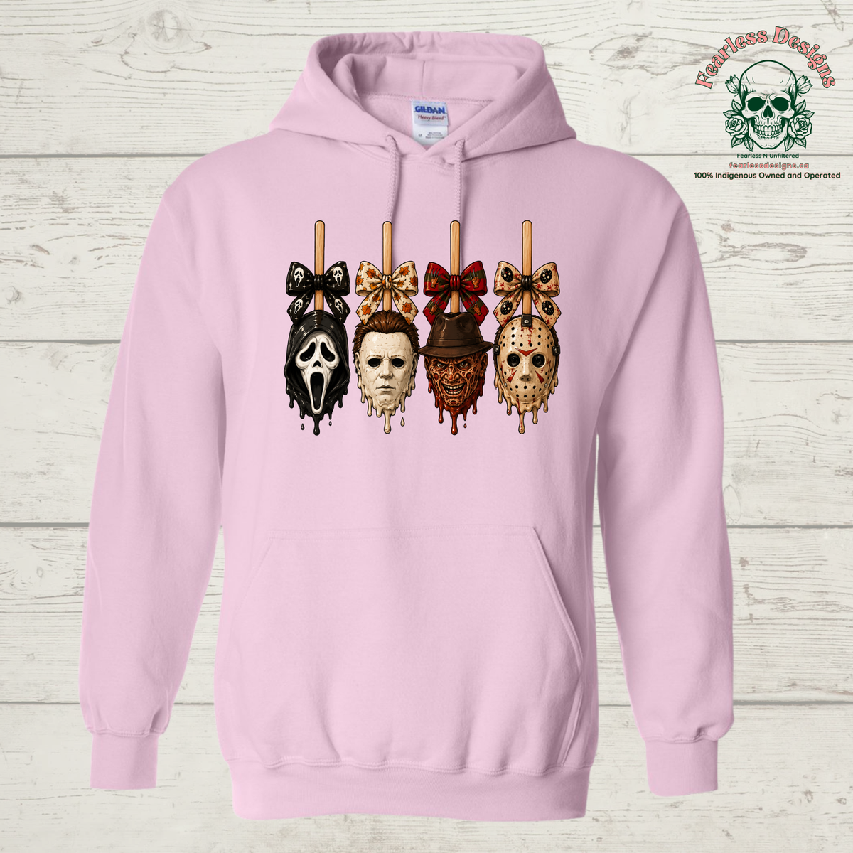 Horror faces with bow unisex hoodie