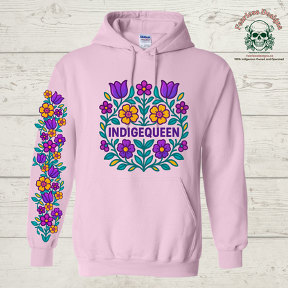Flowered Indigequeen hoodie
