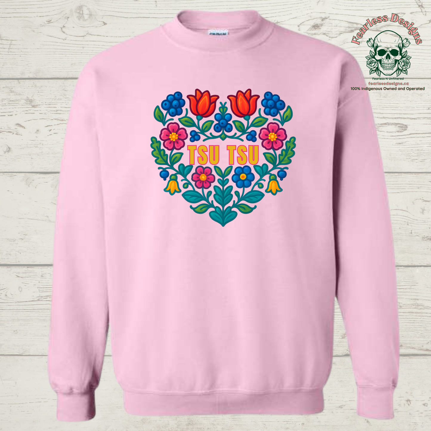 Flowered Tsu Tsu crewneck sweater