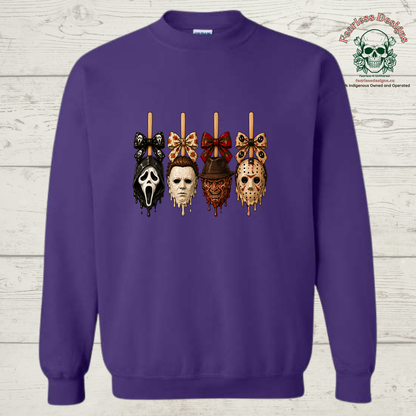 Horror face with bow unisex crewneck sweater