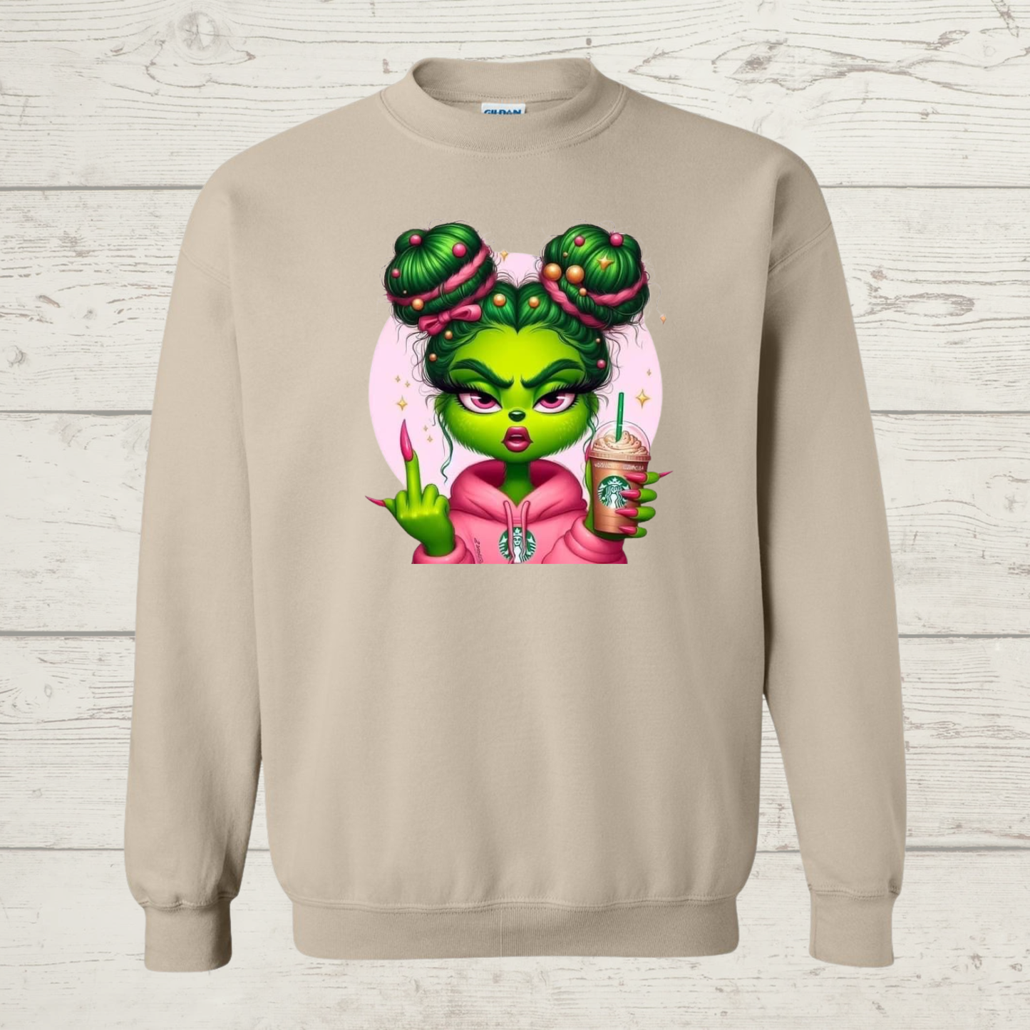 Mean Green Girl with middle finger